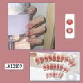 Reusable False Nail Tips Set with Glue Stick & Stickers - Long Acrylic Art Nails