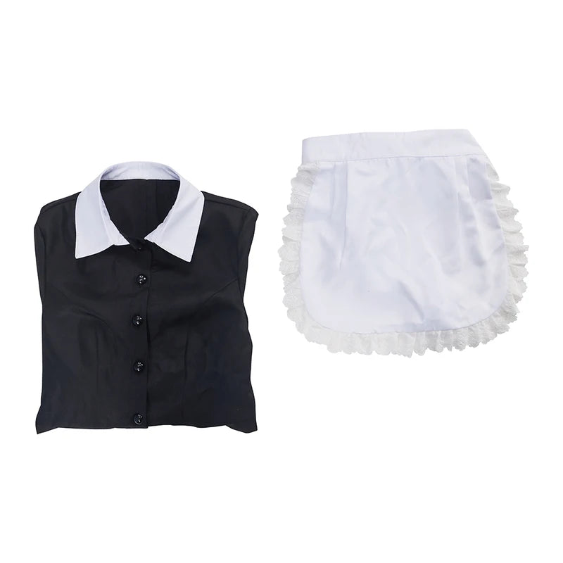 Magenta Rocky Horror Costume Maid Dress with Apron for Halloween Party Disguise