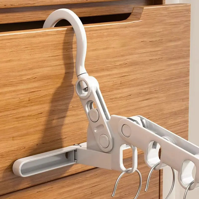 Foldable Travel Clothes Drying Rack with Multi-Hole Hook - Portable & Adjustable