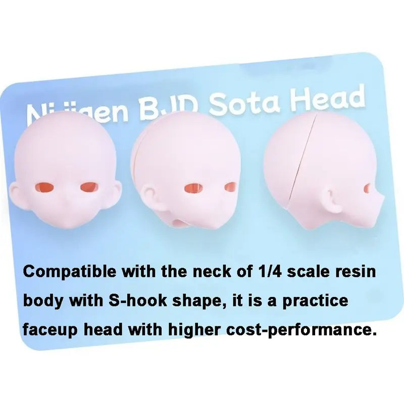 Openable 1/4 Scale BJD Anime Headsculpt for Makeup Practice - White Skin