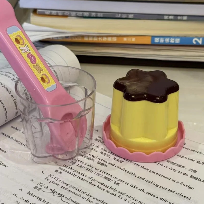Cute Pink Jelly Strawberry Pudding Toy Set - Desktop Food Model for Kids & Decor