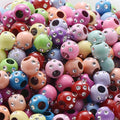 50pcs Acrylic Shiny Beads for Jewelry Making - 7x8mm Big Hole Spacer Beads