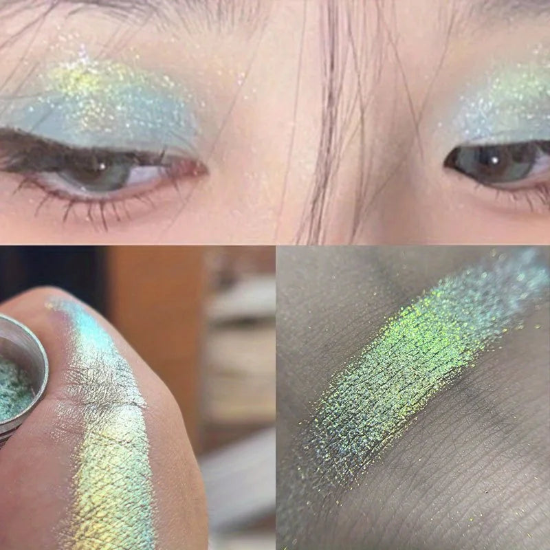 Glitter Eyeshadow Palette with Metallic Gradient Colors for Brightening & Contouring