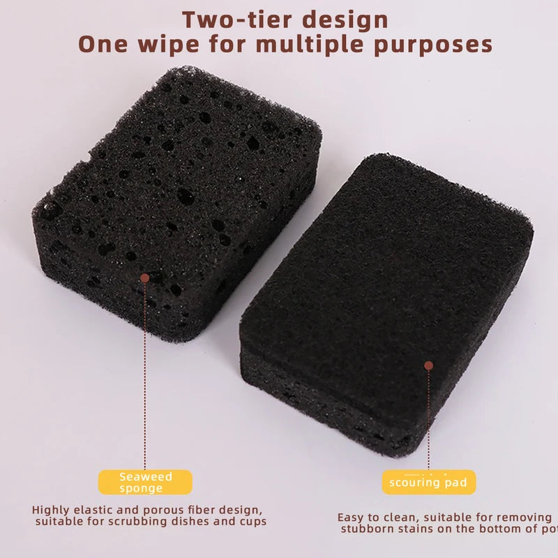 5-Pack Seaweed Kitchen Cleaning Sponges Non-Stick Oil Wiping Dishcloths Reusable