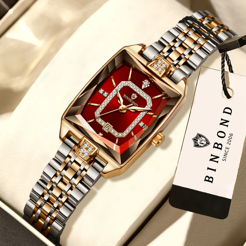 Women's Waterproof Quartz Wristwatch with Auto Date - Luxury Zircon Dial