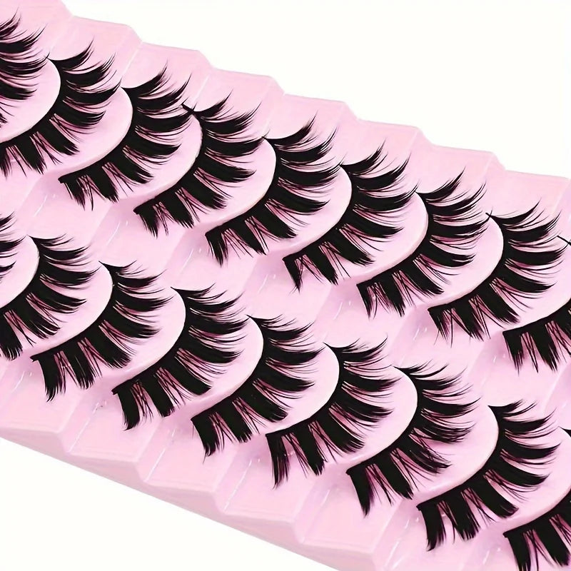 10 Pairs False Eyelashes Thick Reusable Eye Makeup Extensions