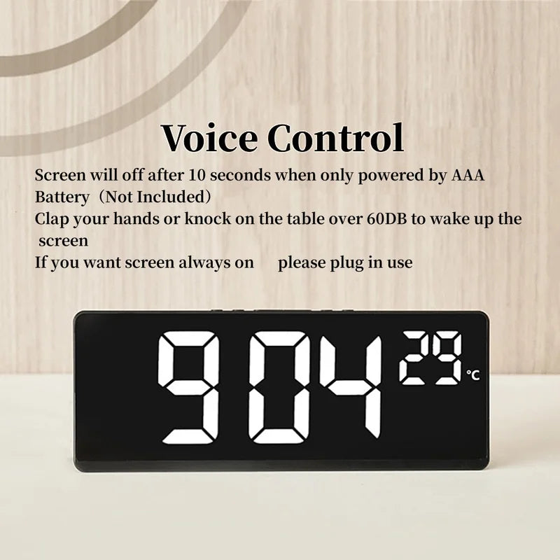 Voice Control Digital Alarm Clock with Temperature and Dual Alarm Function