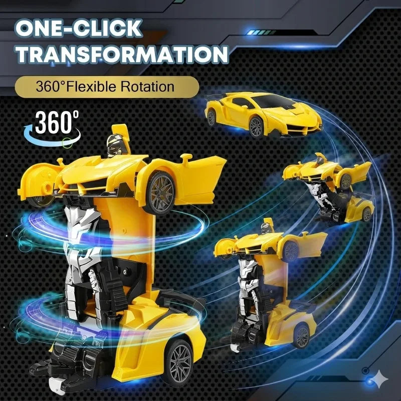 2-in-1 RC Transforming Car Robot Toy with Remote Control & Stunt Drift