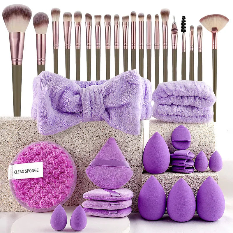 40-Piece Makeup Kit with Brush Organizer and Travel Cosmetic Bag for Women and Girls