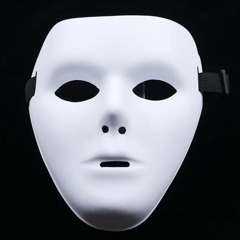 Halloween PVC White Face Mask for Parties and Cosplay - Unisex