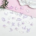 50PCS Transparent Resin Moon Cloud Nail Charms with Sparkling Star for DIY Nail Art