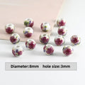 Colorful 8mm Ceramic Flower Beads for Jewelry Making - DIY Spacer Beads Set