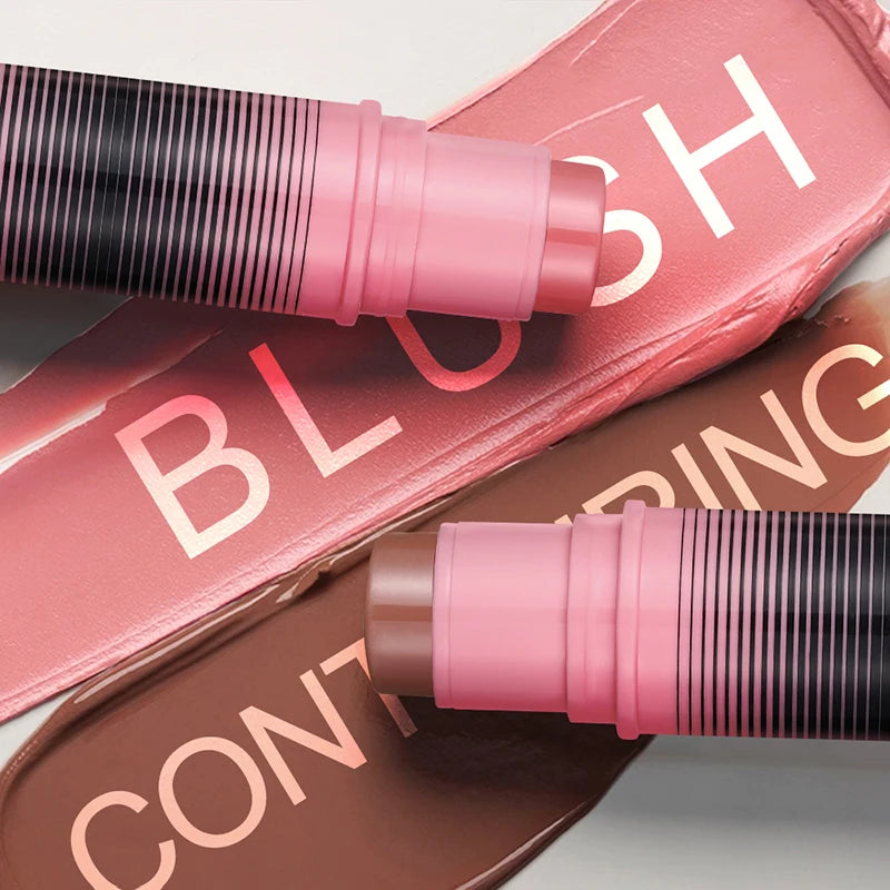 Multi-Purpose Blush and Contour Stick Duo for Face Makeup - All Colors