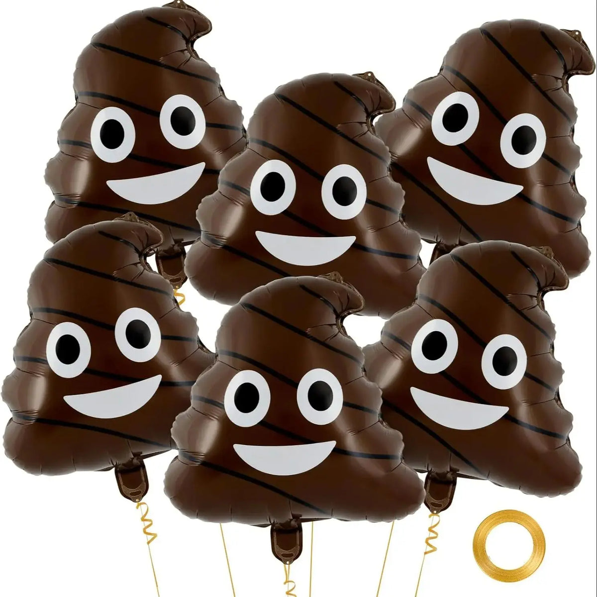 6 Pack Funny Poop Balloons Foil Prank Party Decorations for Teens & Halloween