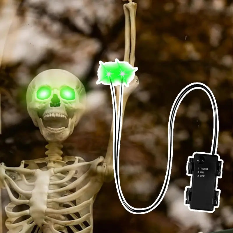 Glowing Eyes Halloween Decor LED Props with Timer for Skulls Pumpkins Tombstones Masks