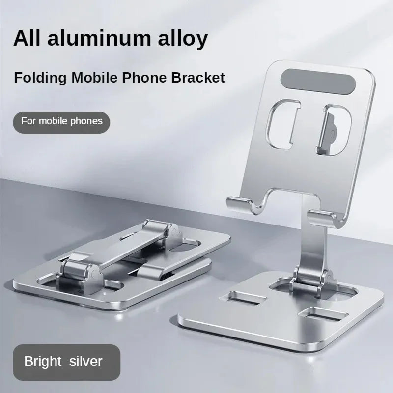 Adjustable Aluminum Tablet & Phone Holder Stand - Foldable Desktop Mount for iPad and Smartphones