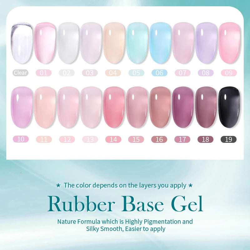 Milky Jelly Rubber Base Gel for Gel Nails 15ml - Self-Leveling, Soak Off Nude Color