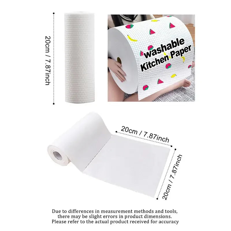 400Pcs Reusable Kitchen Paper Towels - Wet & Dry Multi-Purpose Cleaning Cloths