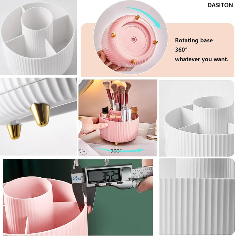 360° Rotating Makeup Storage Box Organizer Cosmetic Brush Lipstick Jewelry Holder