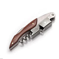 Professional Waiters Corkscrew with Ergonomic Wooden Handle and Bottle Opener