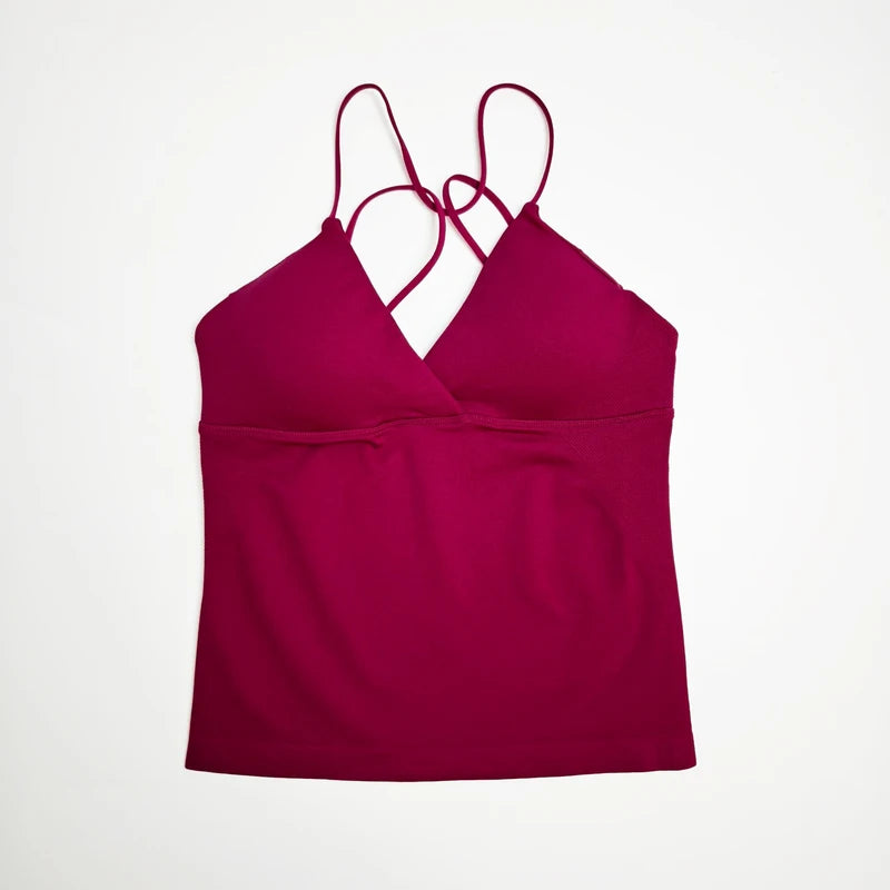 Women’s Seamless Twist Front Longline Yoga & Workout Tank Top – Fitness Vest