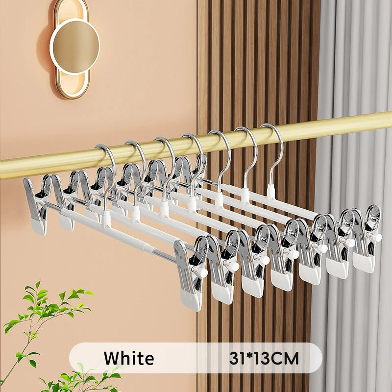 5-Pack Adjustable Non-Slip Pants Hangers with Clips for Jeans and Skirts