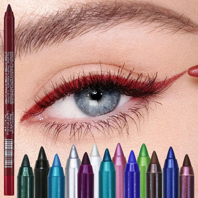 17 Color Waterproof Matte & Shimmer Eyeliner Pencils for Eye Makeup