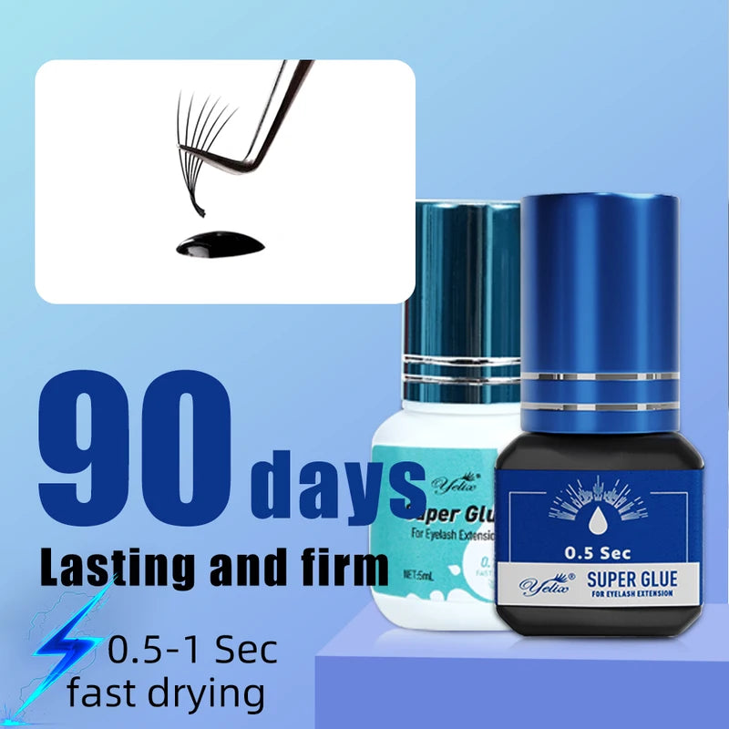 Professional Eyelash Extension Glue Fast Drying 0.5-1 Sec Strong Bond for Salon Use
