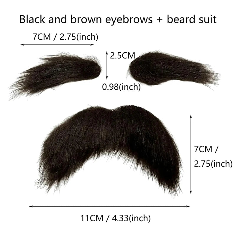 Fake Facial Hair Set for Cosplay Halloween Masquerade Costume - Multiple Colors