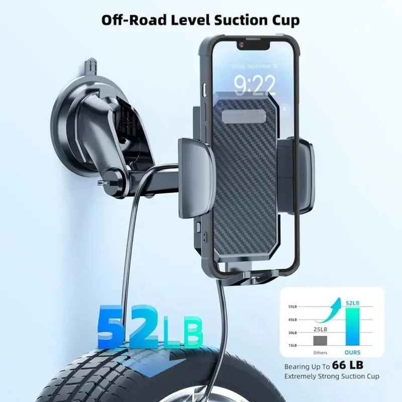Strong Suction Car Phone Holder Dashboard Windshield Mount with 360° Rotation