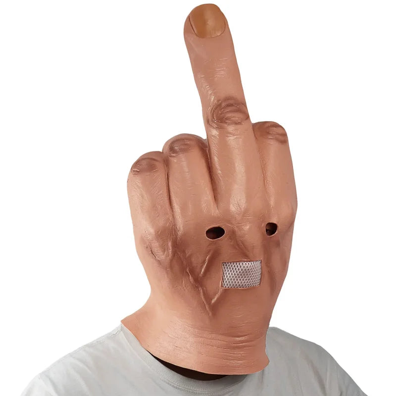Horror Latex Finger Mask Cosplay Full Face Helmet for Halloween Party