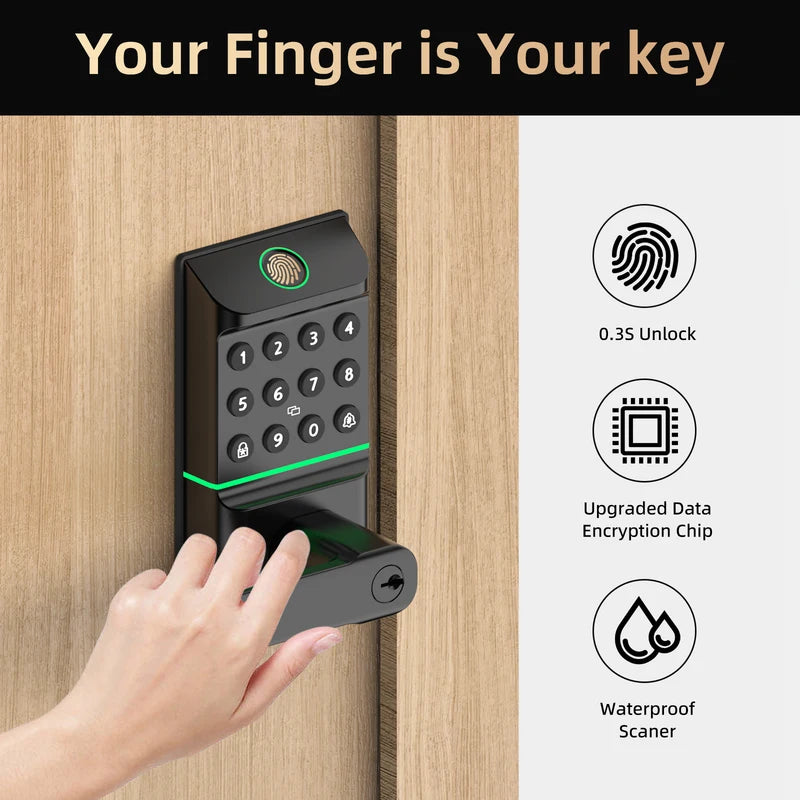 Smart Fingerprint Door Lock with App Control and Touchscreen Keypad