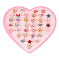 Kids Adjustable Animal Jewelry Rings Set - Cartoon Crystal Open Finger Rings for Children & Girls