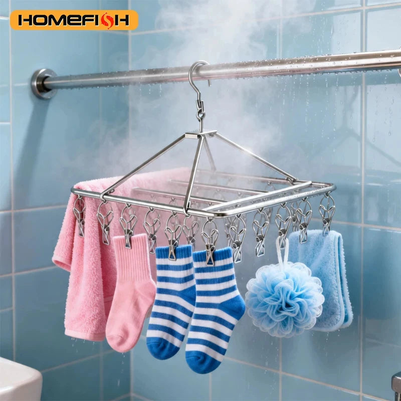 Stainless Steel Windproof Clothespins for Laundry, Towels, Socks & Bras