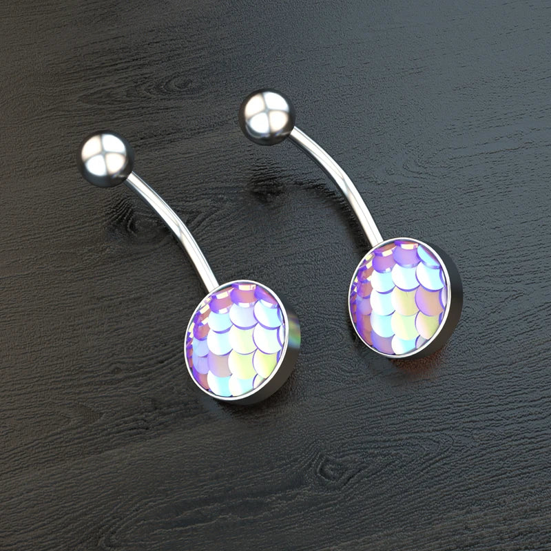 3-6PCS Belly Button Piercing Set 14G Surgical Steel Navel Rings with Pearl & Heart US