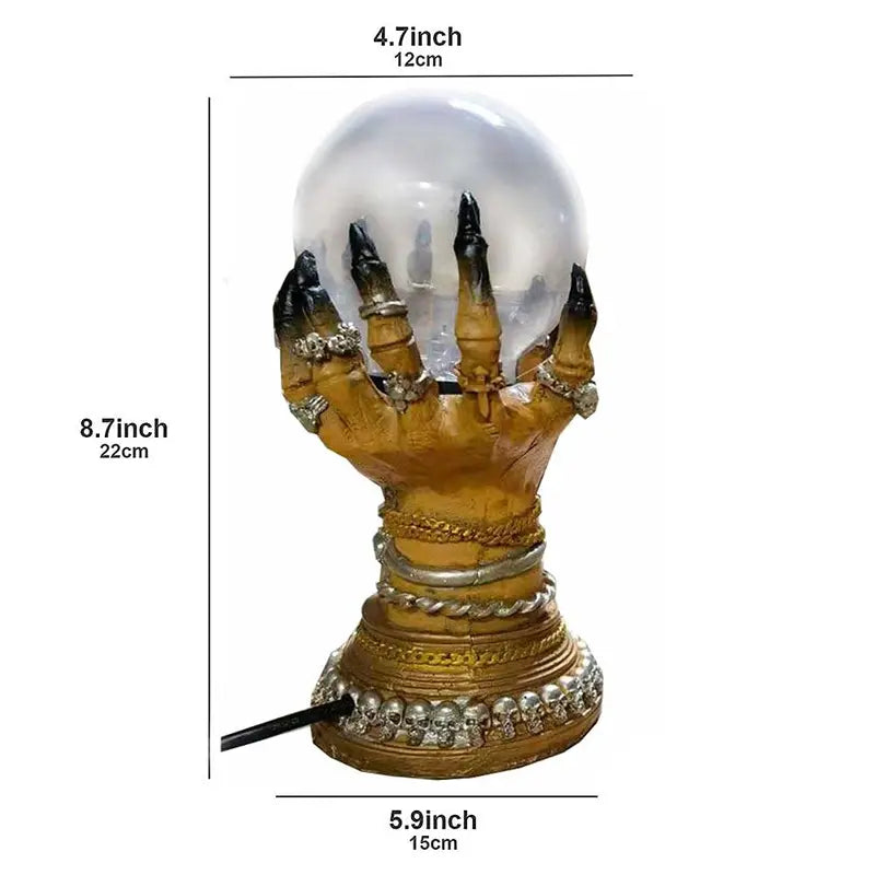 Gothic Skeleton Hand Crystal Ball LED Night Light - Witchcraft Home Decor