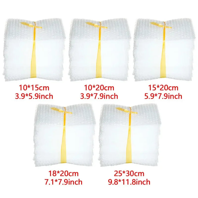 50PCS Clear Bubble Cushioning Bags - Shockproof Foam Packing Envelopes