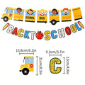 Back to School Classroom Decoration Sign with School Bus Banner and Apple Pencil - Kindergarten Graduation Decor