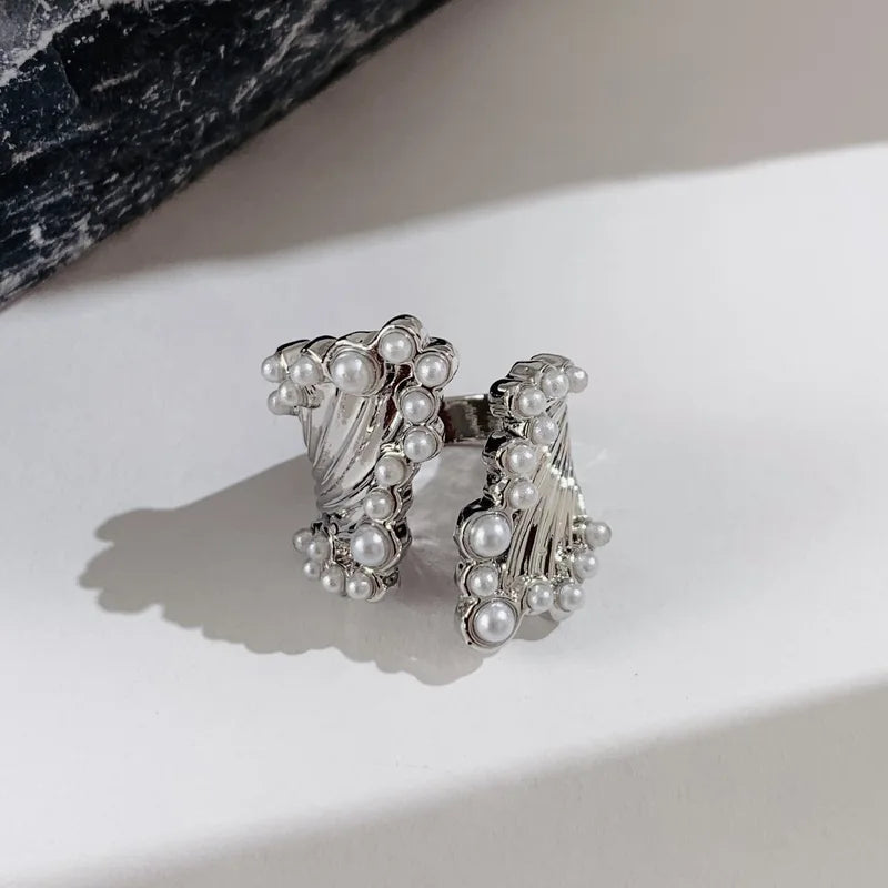 Chunky Fashion Pearl Rings for Women - Trendy Statement Jewelry Gift
