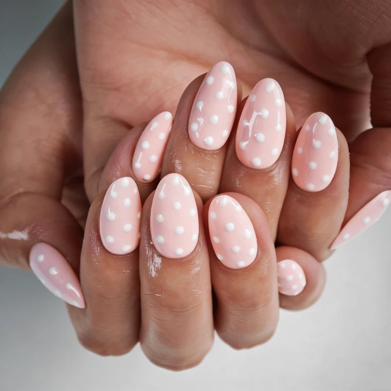 10 Pcs Handmade Press-On Almond Nails Set - Fake Nail Art for Ladies
