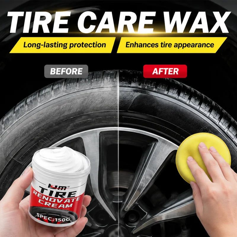 Car Tire Care Wax Protective Coating 150g Gloss Enhancer for All Vehicles