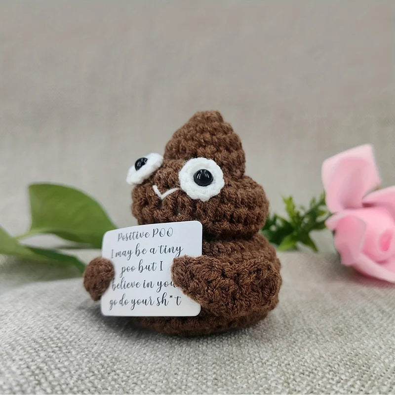 Mini Handmade Crocheted Plush Desktop Decoration Gift - Emotional Support Card