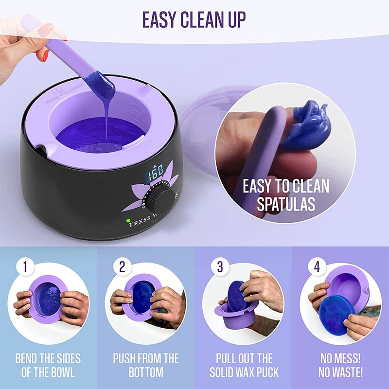 Silicone Wax Warmer Bowls for Hair Removal - Reusable Heat-Resistant Pot Set