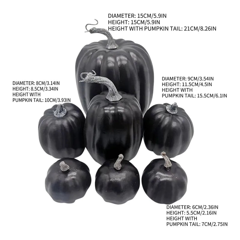 7-Piece Artificial Pumpkin Decor Set for Fall and Halloween Indoor Holiday Decorations