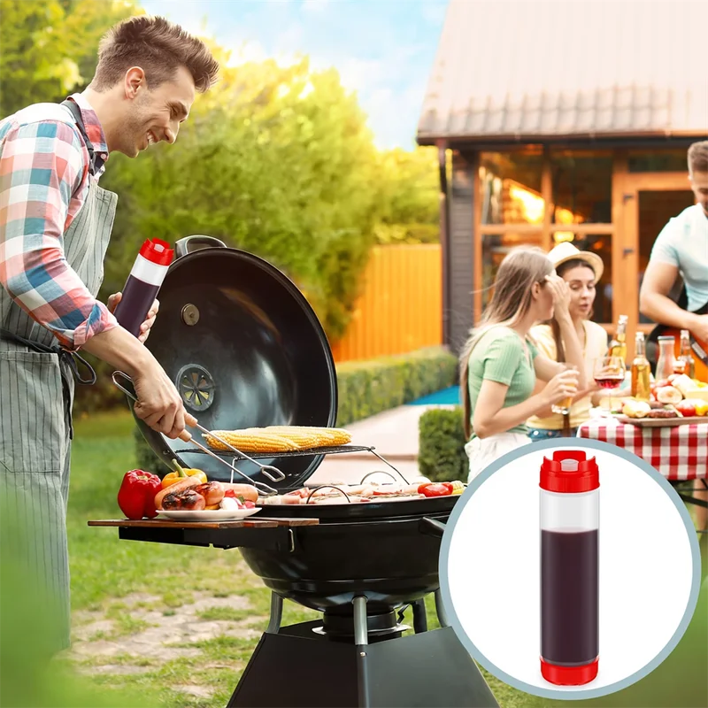 Leak-Proof 500ML Inverted Squeeze Bottle for Sauces and Condiments - Hanging Style