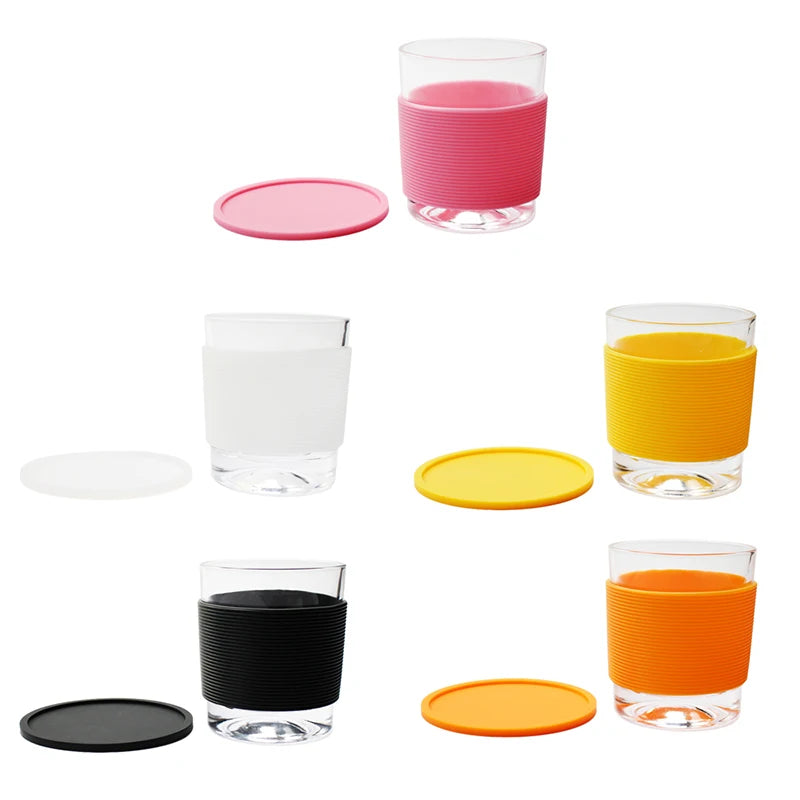 6-Pack Silicone Drink Coasters Set Anti-Slip Reusable Table Protectors