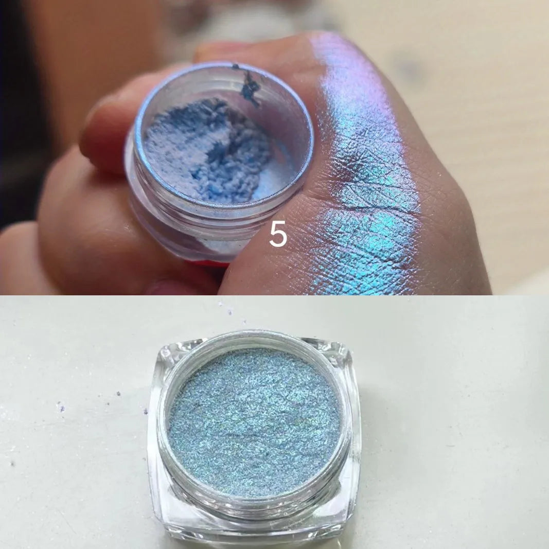 Glitter Eyeshadow Palette with Metallic Gradient Colors for Brightening & Contouring