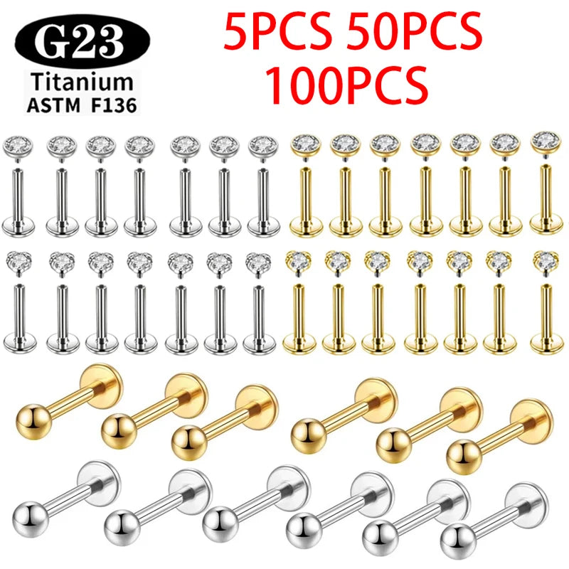 Wholesale Titanium Body Jewelry Labret Nose Stud Earring for Tragus Helix Cartilage
