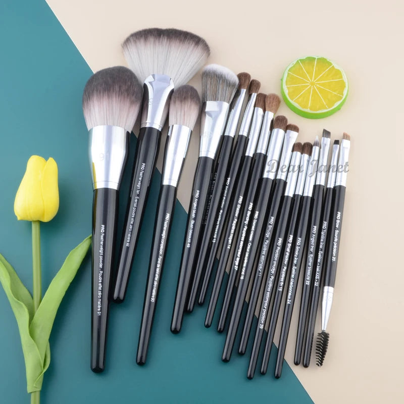 Pro Makeup Brushes Set - Large Synthetic Hair Face & Eye Tools