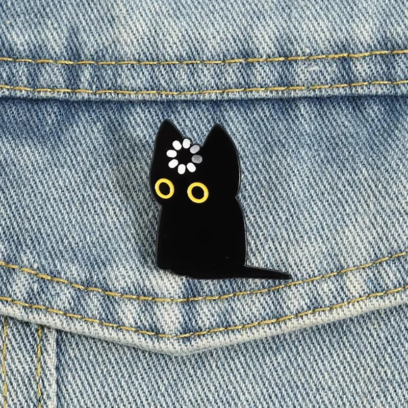 Black Cat Void Loading Enamel Pin Cartoon Kitten Meme Jewelry Brooch Gift